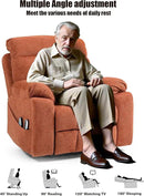 Oversized Lazy Boy Recliner Chair, 4 Motor Recliner with Power Headrest and Lumbar, Nursing Lift Chair with Vibrating Massage and Heated Seat by CozyNest Decor
