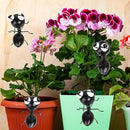 Metal Yard Art Garden Decorative Cute Ant Outdoor Wall Sculptures - Set of 4 Black by GreenHaven Gardens