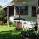 Metal Bird Feeder for Outdoors Hanging,3.0LB Seed Feeder,Easy to Fill & Clean,360° Feeding,Weatherproof Roof for Gardens and Wild Birds,Brown by CozyNest Decor