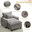 URRED Modular Sectional Sofa Comfy Cloud Couch, Modern Chenille Sofa Sleeper Deep Seat Couches with Ottoman/Pillows for Living Room (Gray, 53''- Ottoman) by CozyNest Decor