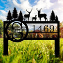 Personalized Deer Custom Garden Address Sign with Metal Stake, Housewarming Gift, Outside Camping Decor by CozyNest Decor
