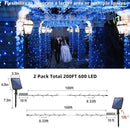 2-Pack 200FT Solar String Lights for Outside, 600 LED Extra-Bright Solar Light Outdoor with 19 Modes & Timer, Waterproof Fairy Solar Lights for Garden Patio Tree Christmas Decorations (Blue), 2021B by GreenHaven Gardens