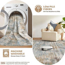Area Rug for Living Room: 6x9 Washable Neutral Abstract Modern Soft Rugs Non Slip Indoor Floor Stain Resistant Large Carpet for Bedroom Dining Room Office Nursery - Blue Brown by TinyTreasures Baby Boutique