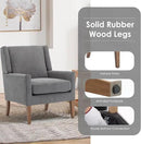 COLAMY Modern Wingback Living Room Chair, Upholstered Fabric Accent Armchair, Single Sofa Chair with Lounge Seat and Wood Legs for Bedroom/Office/Reading Spaces, Gery by CozyNest Decor