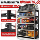 2500lb Capacity Heavy Duty Industrial Shelves | 5-Tier Steel Storage Rack | Adjustable Garage, Warehouse, Workshop Shelving | 71" H x 39.4" W x 17.7" D | Black by GreenHaven Gardens