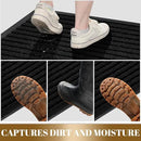 Yimobra Front Door Mat Outdoor Indoor Entrance, 100% Waterproof All-Season All Weather Doormat, Welcome Matt Outside Entry, Non Slip, Low Profile, Heavy Duty Patio Porch Floor Mats,36 x 17,Black by CozyNest Decor