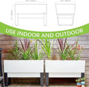 Glowpear Self Watering Planter Box - 29.5", White - UV Stable, Scalable Urban Raised Garden Bed with Water Gauge, Indoor Outdoor for Vegetables, Flowers, Herbs, and Succulents, Gardening by CozyNest Decor
