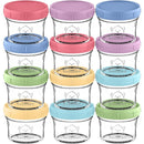KeaBabies 12pk 4oz Glass Baby Food Containers with Lids - Leak-Proof, Microwavable Small Glass Jars, Baby Purees & Toddler Snack Storage Containers, BPA-Free, Dishwasher & Freezer Safe (Nord) by TinyTreasures Baby Boutique