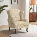 Accent Chair, High Back Upholstered Armchair with High Resilience Sponge & Wood Legs, Mid-Century Modern Comfy Single Sofa Reading Chairs for Living Room, Bedroom (Floral Sand, Set of 2) by CozyNest Decor