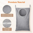 Lifewit 2 Pack Over Door Laundry Hamper, Large Collapsible Hanging Laundry Hamper, Hanging Laundry Basket Bag for Bathroom Bedroom Dirty Clothes Storage Organizer, Light Gray by CozyNest Decor
