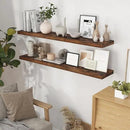 Floating Shelves 55 Inch Long, 55"W x 9"D Wall Shelf Invisible Bracket, 9 Inch Deep Floating Shelf for Wall, Rustic Wooden Shelves for Living Room, Kitchem, Bedroom, Rustic Brown Color, Set of 1 by CozyNest Decor