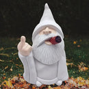 MINICAR 8'' H Funny Middle Finger Gnomes Statues Outdoor Decor, Naughty Smoking Wizard Sculptures Garden Yard Lawn Decorations, Unique Paintable Gifts by GreenHaven Gardens