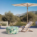 Inflatable Ottoman Stool D31 xH14 for Outdoor/Indoor Use, Water Repellent Patio Foot Rest Stool with Portable Handle,Round Pouf Ottoman Suitable for Garden,Deck and Camping - Lush Leaf Green by CozyNest Decor