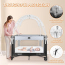Pack N Play Tent - Mini Crib Tent to Keep Baby from Climbing Out - Crib Net to Keep Baby in - Pop Up Breathable Cribs Cover - Canopy with Upgrade Strong Mesh and Durable Zipper (White, Small) by TinyTreasures Baby Boutique