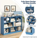 Tangkula 8-Cube Bookcase, Wood 3 Tier Open Storage Bookshelf, Modern Multipurpose Display Cabinet for Living Room, Study, Reading Nook, 48 x 12.5 x 36.5 Inch (Bright Blue) by CozyNest Decor