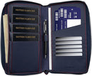 TORRO Premium Leather Family Travel Wallet, RFID Blocking Travel Organizer, Family Passport Holder for 4 Passports, Travel Documents and Cards (Navy Blue) by TinyTreasures Baby Boutique