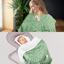TANOFAR Baby Carseat Canopy, Peekaboo Opening Car Seat Canopy for Babies, Soft and Breathable Infant Carrier Canopy, Multi-use Baby Carrier, Stroller, Nursing Cover, Minky Blanket, Green by TinyTreasures Baby Boutique