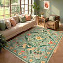 Moynesa Boho Area Rugs 5x7, Ultra Thin Soft Washable Rugs for Living Room Bedroom Non Slip, Stain Resistant, Indoor Bird Patterned Sage Green Large Carpet for Kitchen Entryway Office by TinyTreasures Baby Boutique