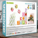 QUOKKA Montessori Wooden Blocks for Toddlers 1-3 - 35 Realistic ABC Learning Baby Blocks for Kids 3-5 Year Olds - Stacking Alphabet Wood Toys for 2-4 yo - Learn Letters Numbers by TinyTreasures Baby Boutique