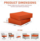 Patio Chair Cushions 18.5 X 16 X 4 Inch Waterproof Outdoor Seat Cushions for Patio Furniture, Outdoor Sofa Couch Pads with Ties & Handle, Set of 2, Orange by GreenHaven Gardens