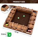 ropoda Shut The Box Game, Upgraded 12 Numbers Wooden Board Games for Adult and Kids, Shut The Box Dice Game -Addition Training, Fun for Family Game Night,Vintage Style by TinyTreasures Baby Boutique