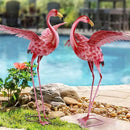 Natelf Pink Flamingo Yard Decorations, Tall Birds Garden Statues and Sculptures, Metal Lawn Art Ornaments for Outdoor Patio Backyard, Set of 2 by GreenHaven Gardens