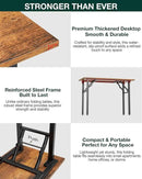 Frylr Small Folding Computer Desk – Portable 55.1 Inch Foldable Laptop Table, Collapsible and Compact for Easy and Fast Setup, Lightweight for Small Spaces, Home Craft and Study Use, Rustic Brown by CozyNest Decor