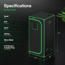VIVOSUN S336 3x3 Grow Tent, 36"x36"x72" High Reflective Mylar with Observation Window and Floor Tray for Hydroponics Indoor Plant for VS2000/VS3000 by GreenHaven Gardens