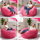 3.5FT Bean Bag Chairs Teardrop Bean Bag Chair for Adults Beanbag Chair with Memory Foam Filled Machine Washable Cover for Living Room, Bedroom (Large,Pink) by TinyTreasures Baby Boutique