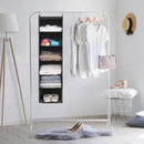MAX Houser 6 Tier Shelf Hanging Closet Organizer, Closet Hanging Shelf with 2 Sturdy Hooks for Storage, Foldable (Grey) by CozyNest Decor