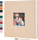 Spbapr Large Photo Album Self Adhesive 4x6 5x7 8x10 10x12 Pictures Magnetic Scrapbook 40 Blank Pages Linen Cover DIY Album with A Metal Pen Khaki by TinyTreasures Baby Boutique