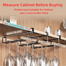 LINFIDITE Wine Glass Holder 2PCS Stemware Rack Hanger Under Cabinet Wine Glass Rack Kitchen Hanging Storage Rack Organizer,Black by CozyNest Decor
