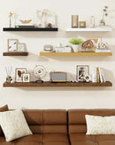 Marsmiles 48" Floating Shelves for Wall, Wooden Shelves with Invisible Brackets Set of 2, Rustic Farmhouse Wall Mounted Shelf for Kitchen Bathroom Living Room Study, Natural Oak by CozyNest Decor