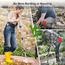 Long Handle Crack Weeder Tool Set with Adjustable 63 inch Handle, 2-in-1 Stainless Steel Crevice Weeding Tool & Brush for Weed and Moss Removal from Patios, Driveways, Sidewalk Cracks by GreenHaven Gardens