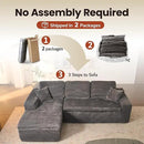 ovios 105” Modular Sectional Sofa with Thicken Seat Cushion, Cloud Couch with Deep Seat, Modern L-Shape Sofas Couches with Chaise,Upholstered Couches for Living Room Bedroom,Grey by CozyNest Decor