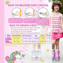 4-Pejiijar Rainbow Unicorn Kids Roller Skates for Girls Toddler Ages 2-4 5-8 8-12,Adjustable Roller Shoes with Luminous Wheels for Birthday Xmas Gifts by TinyTreasures Baby Boutique