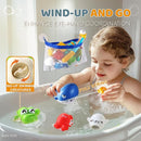 Bath Toys for Kids, Magnetic Fishing Toys with Storage Bag and Light up Star, Wind Up Creatures Baby Bathtub Birthday Gifts for Toddlers 2-4 Boys Girls, 11 Pcs Set by TinyTreasures Baby Boutique