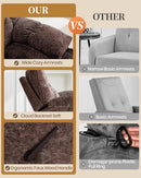 Oversized Recliner Chair Manual Swivel Rocker Recliner for Living Room Chenille Overstuffed Nursery Reclining Sofa Chair Rocking Recliners for Adults 400lbs (Manual, Brown) by CozyNest Decor
