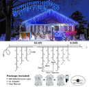Christmas Icicle Lights Outdoor, 66ft 640 LED Icicle Lights for Outside with 8 Modes Timers, Waterproof Plug in Connectable Twinkle Light for Indoor Window Patio Yard Wedding Decorations, Blue by GreenHaven Gardens