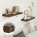12 Inch Deep Floating Shelves for Wall | 30 Inch Floating Shelves Set of 2 | Rustic Wood Shelves for Living Room Bathroom Laundry Room Bedroom Kitchen Home Office - Rustic Brown by CozyNest Decor