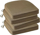 Outdoor Sunbrella Round Corner Seat Cushion, 17"x16"x2", Set of 4, Non Slip Seat Cushion Pads with Removable Cover for Patio Furniture, Garden Yard Lawn, Specrtum Caribou by GreenHaven Gardens