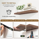 Fun Memories 55 Inch Fireplace Mantel Shelf -Long Floating Shelves, Deep Wall Mounted Farmhouse Display Shelves with Invisible Heavy Duty Metal Bracket, Walnut, 2 Pack by CozyNest Decor