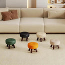 13in Small Foot Stool Ottoman, Round Faux Leather Foot Rest, Footstool Ottomans with Rubber Legs Under Desk, Footrest for Couch, Living Room, Bedroom, Office, 13''L x 13''W x 10.2''H, Black by CozyNest Decor