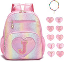I IHAYNER Kids Glitter Lightweight Backpack for School Travel & Daycare, Toddler Backpack for Girls 3+ Preschool Kindergarten Elementary Kids Backpack-Rainbow Pink J by TinyTreasures Baby Boutique