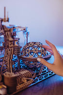 Wood Trick Wooden Marble Run Electric Motorized - 3D Wooden Puzzles for Adults and Kids to Build - 15x14 in - Roller Coaster Wooden Model Kits for Adults and Teens to Build by TinyTreasures Baby Boutique