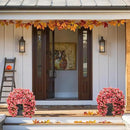 Bougainvillea Artificial Flowers Plants for Outdoors Outside Fall Autumn Decoration, 2 pcs Faux Silk Long Trailing Vines UV Resistant Look Real Red Fake Flowers for Front Door Porch Planter Urn Patio by CozyNest Decor