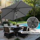 FLAME&SHADE 10ft Patio Umbrella - Outdoor Umbrella with 6 Sturdy Ribs, Push Button Tilt and Crank, UV Protection Table Market Umbrella for Pool, Porch，Garden, Deck, Backyard (Anthracite) by GreenHaven Gardens