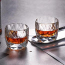 KAMMAK Crystal Whiskey Glasses Set of 2, 7.1oz Old Fashioned Glasses Stemless, Hand Blown White Cocktail Glasses, Luxury Handcrafted Cut Ice Ball Cup for Women, Perfect Men Gift for Bourbon by CozyNest Decor