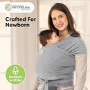 KeaBabies Baby Wrap Carrier - All in 1 Original Baby Carrier Newborn to Toddler Sling, Easy to Wear, Hands Free Bonding, Lightweight, Breathable Infant Wraps (Classic Gray) by TinyTreasures Baby Boutique