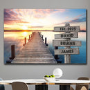 Personalized Father's Day Family Names Street Custom Multi-Name Date of Birth Vintage Street Sign Happy Fathers Day Poster Canvas Wall Art Best Gifts for Dad Husband from Daughter Son Wife Kids